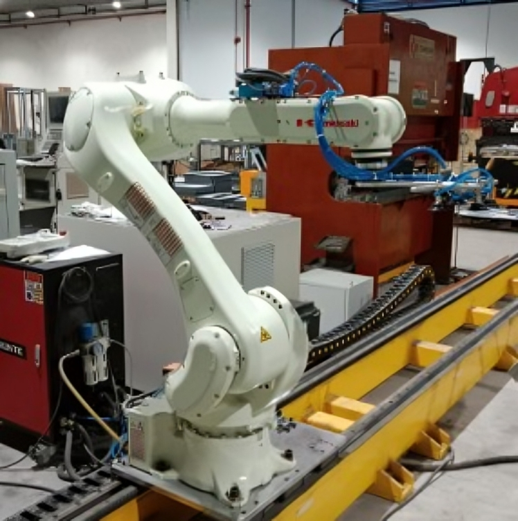 Advanced robotic arm in an industrial setting, showcasing modern manufacturing machinery