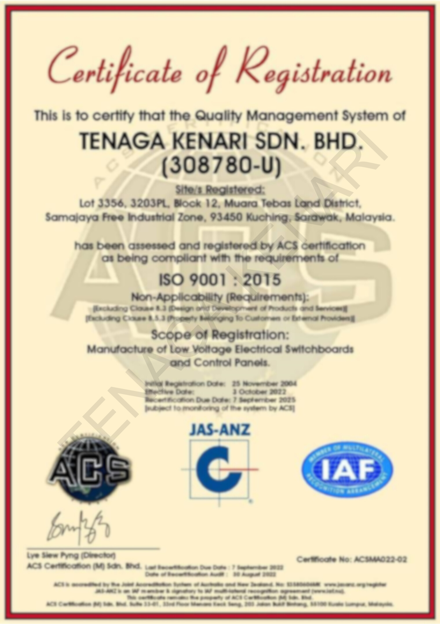 certificate