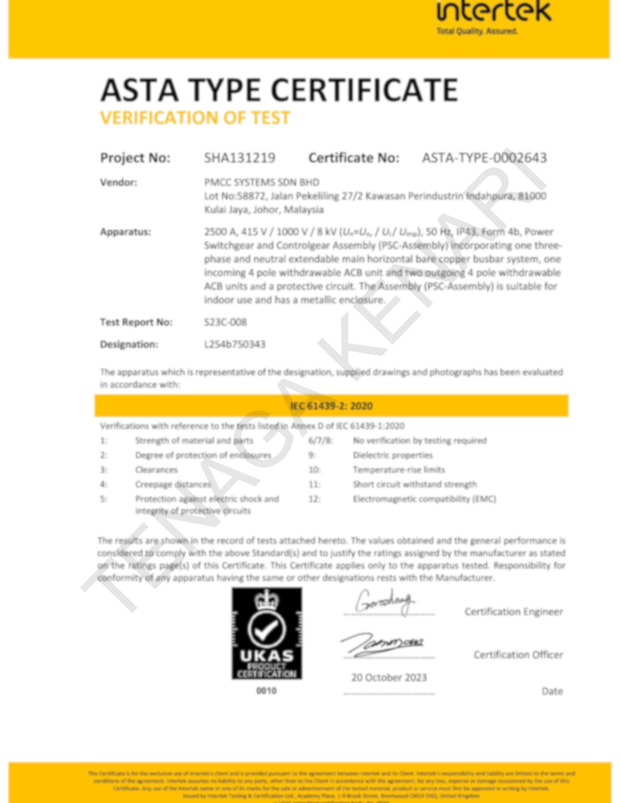 certificate