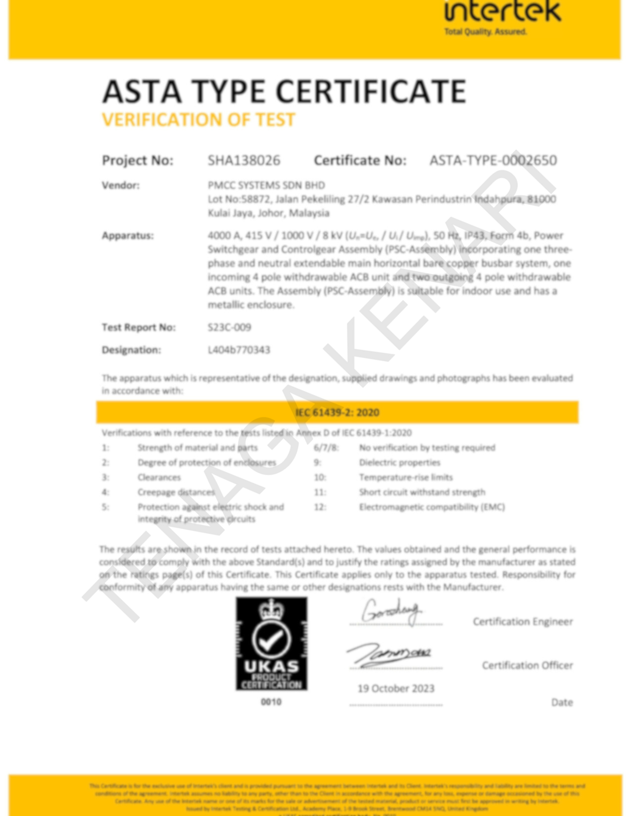 certificate