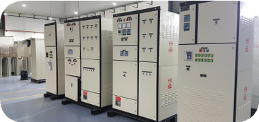 Customizable electrical panel cabinets with multiple control units, designed for industrial use