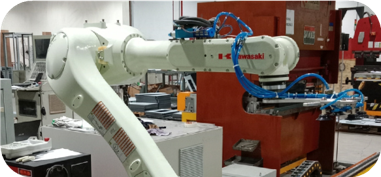 Advanced robotic arm in an industrial setting, showcasing modern manufacturing machinery